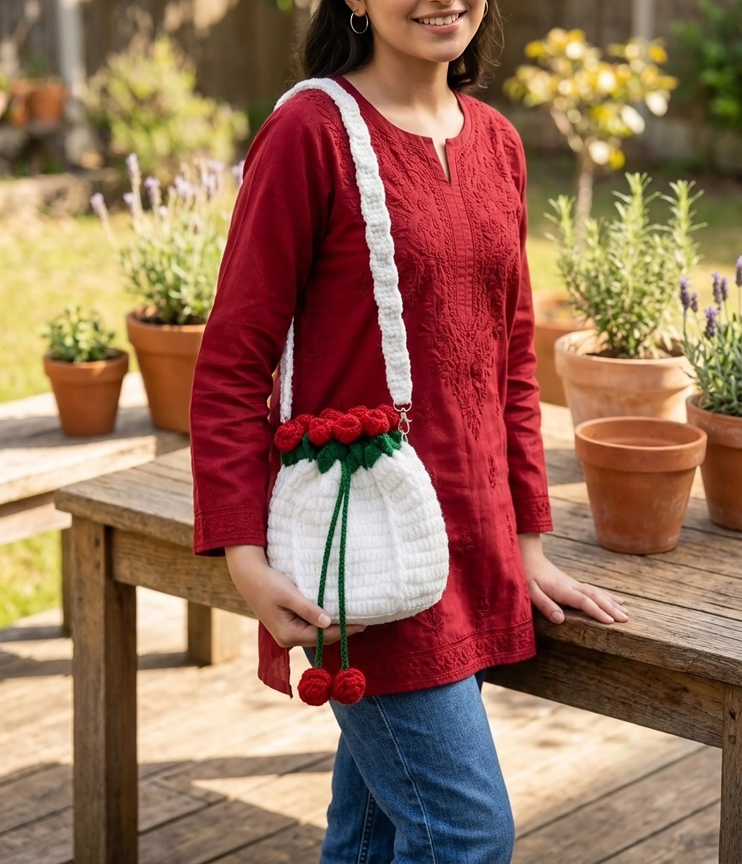 Rosette Bouquet Bag/Pouch