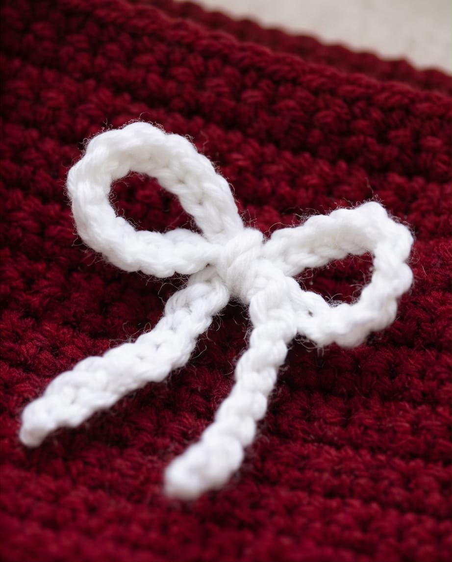 BURGUNDY FUZZY TRIM RUFFLE BAG