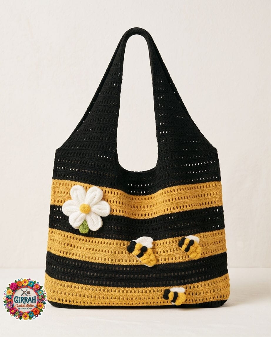 BumbleBee Crochet Tote Bag