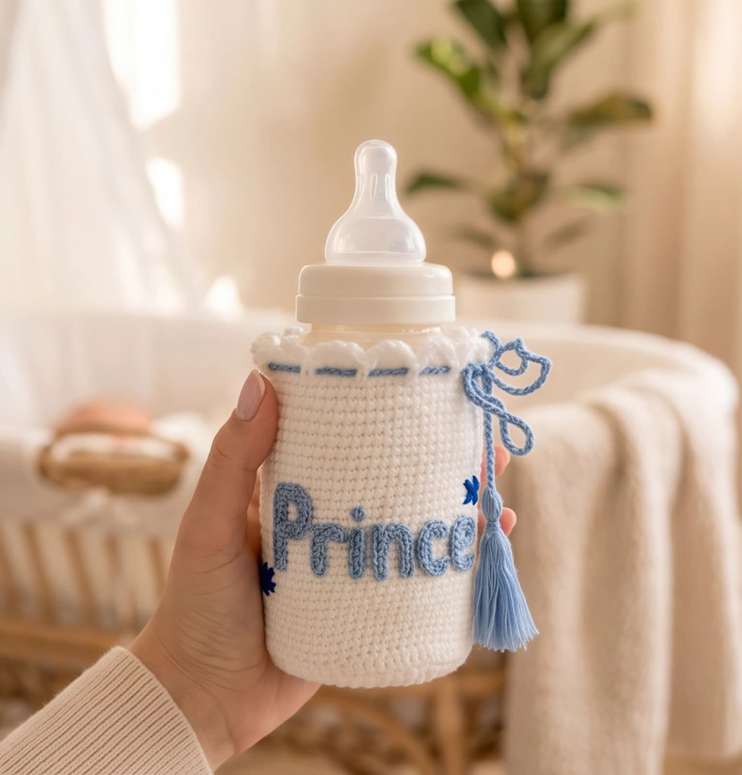 Baby Bottle Cover Keep your little prince's bottle warm and stylish!