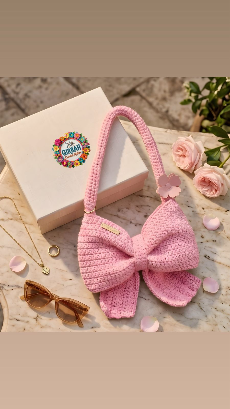 BLUSH GLEAM BOW BAG