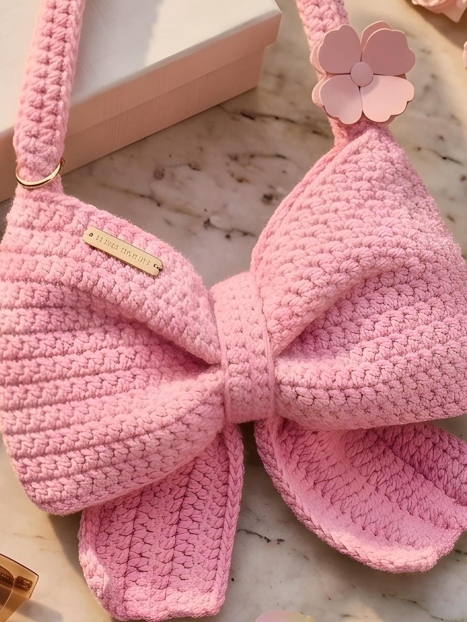 BLUSH GLEAM BOW BAG