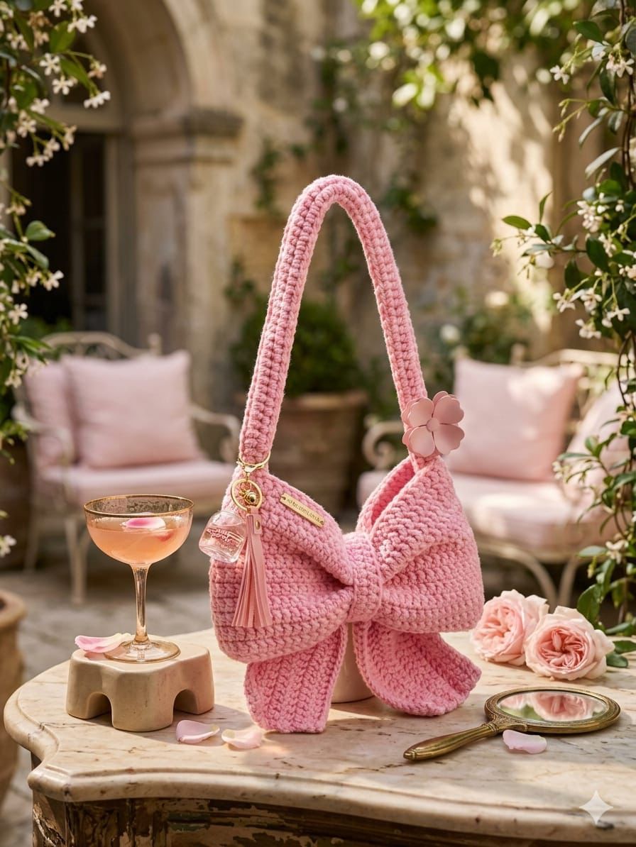 BLUSH GLEAM BOW BAG