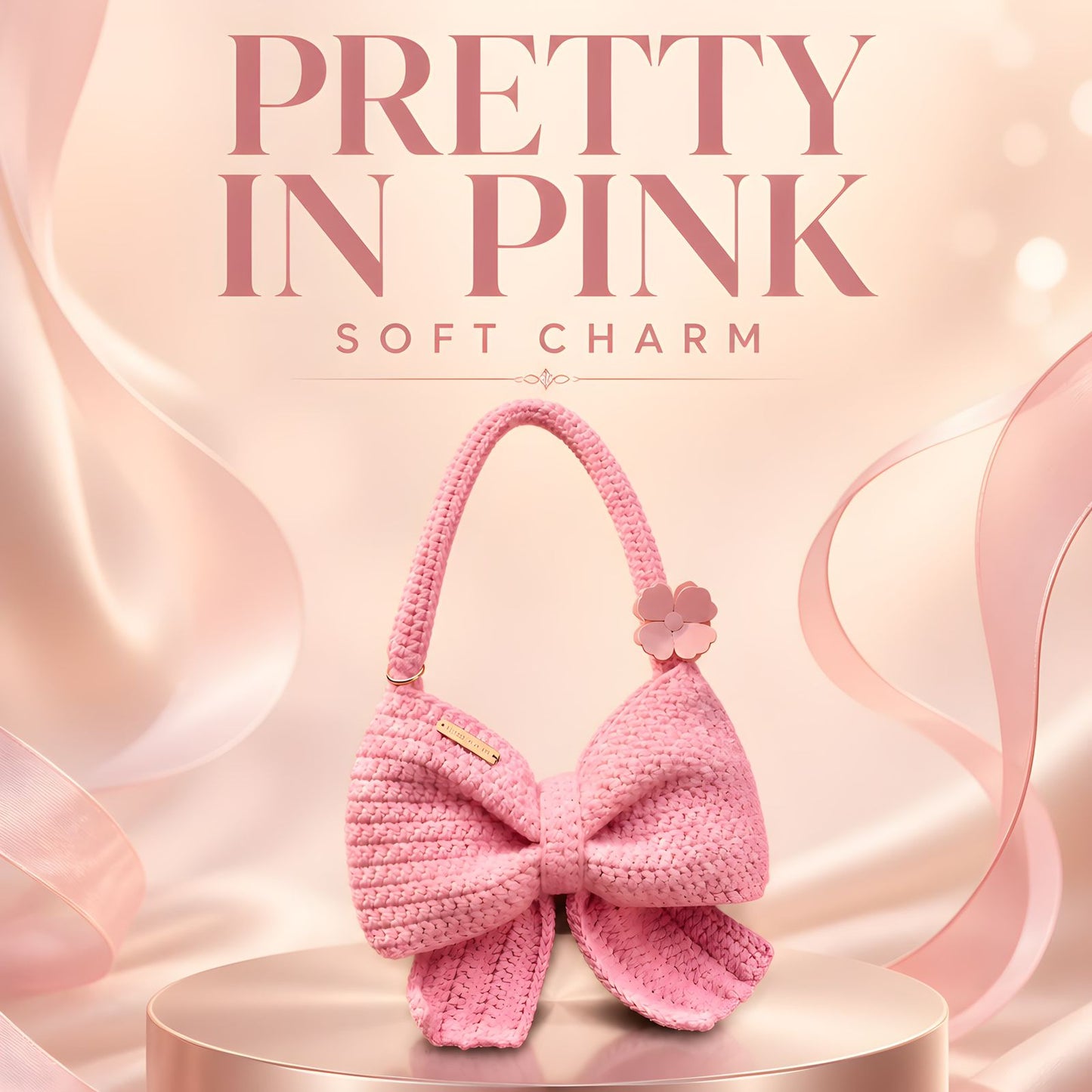 BLUSH GLEAM BOW BAG