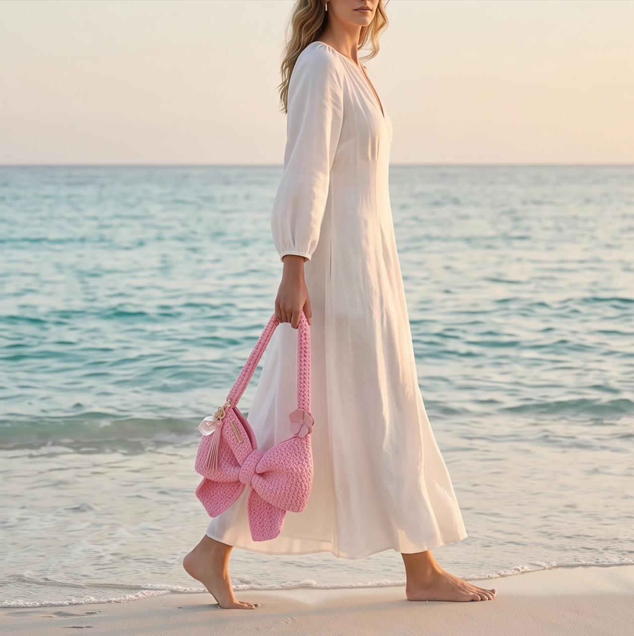 BLUSH GLEAM BOW BAG