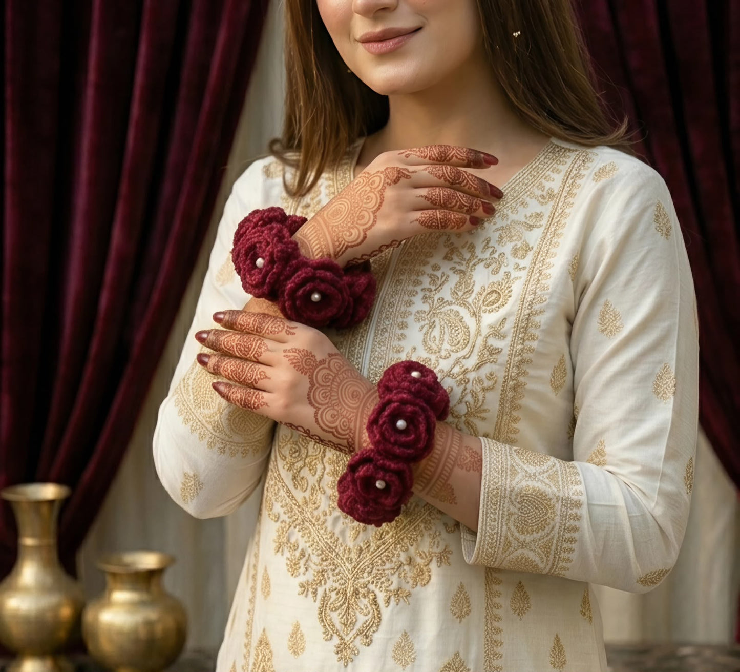 Maroon Mystic Crochet Gajra