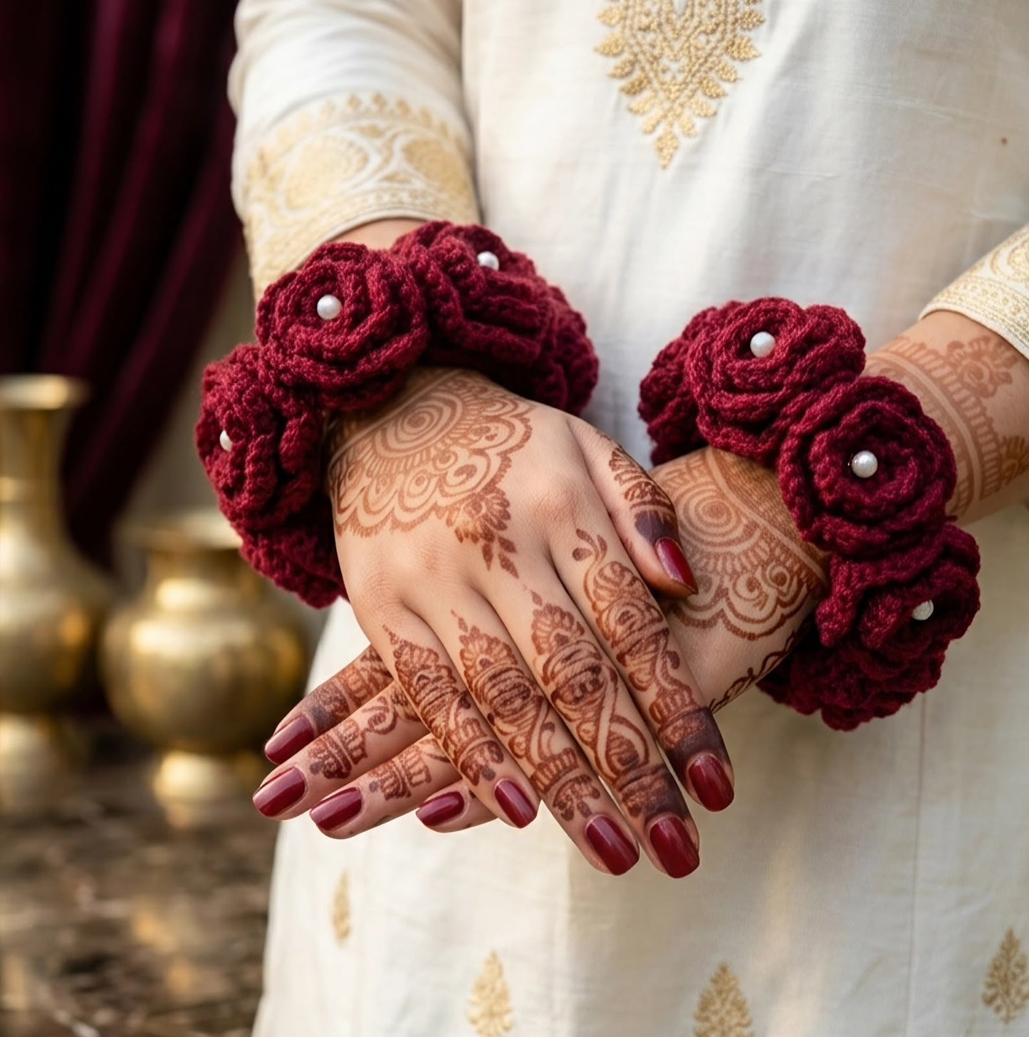 Maroon Mystic Crochet Gajra