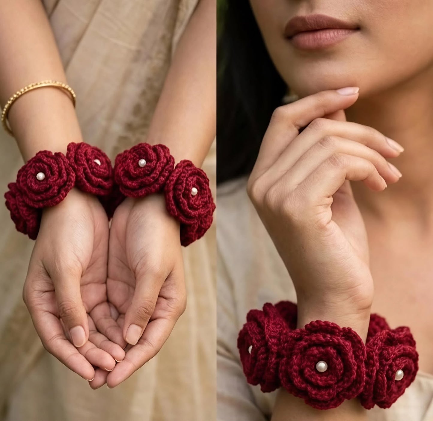 Maroon Mystic Crochet Gajra