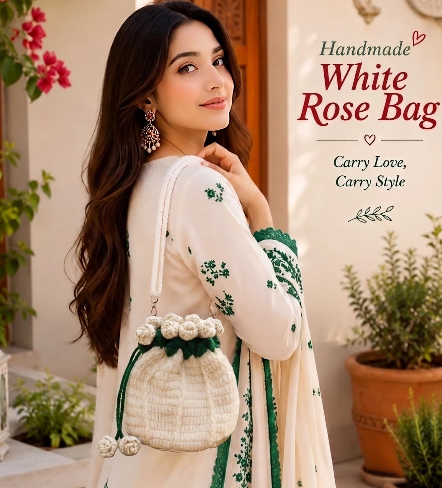 Creamy Ivory bouquet bag