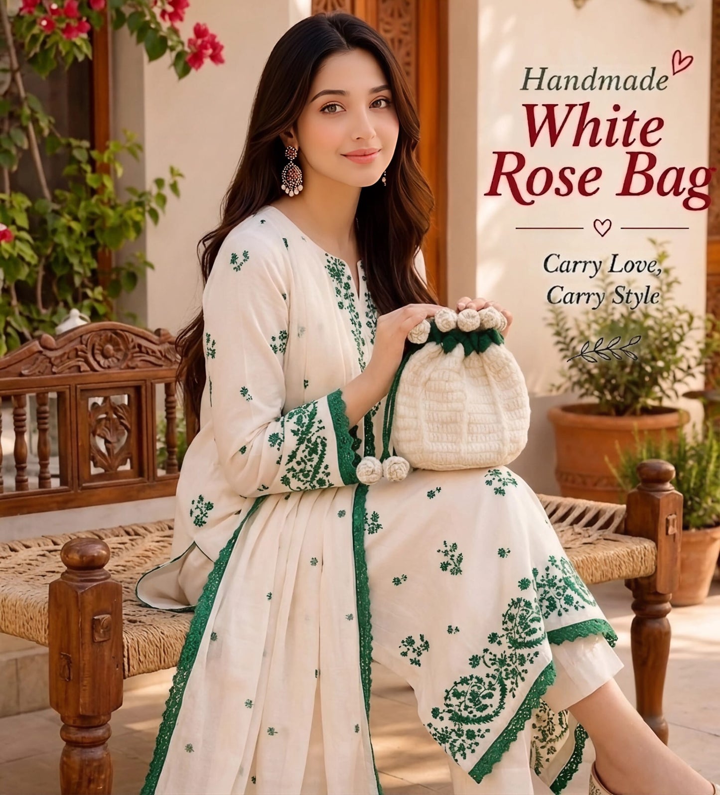 Creamy Ivory bouquet bag