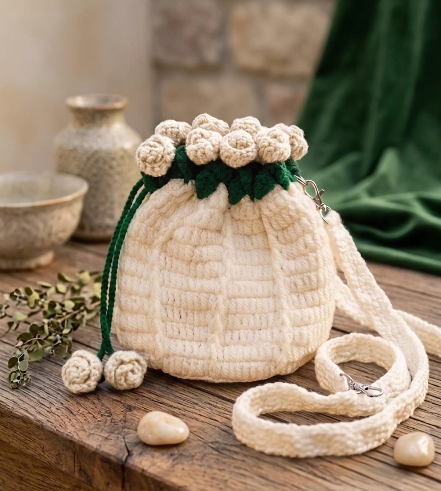 Creamy Ivory bouquet bag