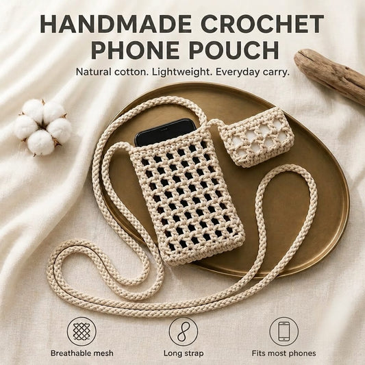 CROCHET MESH PHONE SLING BAG