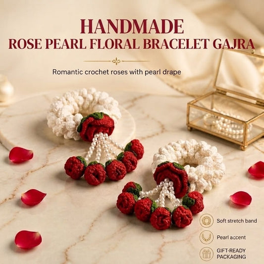 Rose Pearl Floral Bracelet Gajra