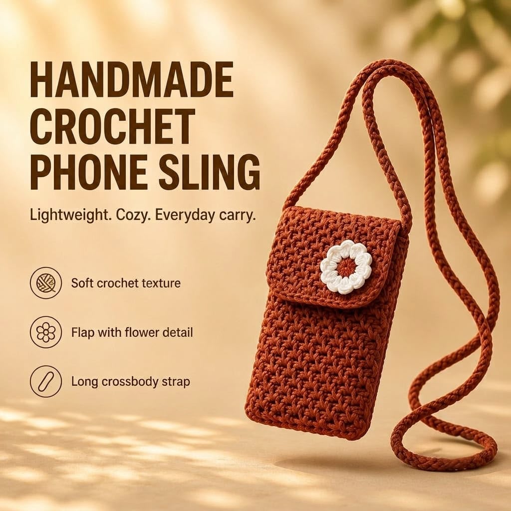 Handmade Crochet Phone Sling