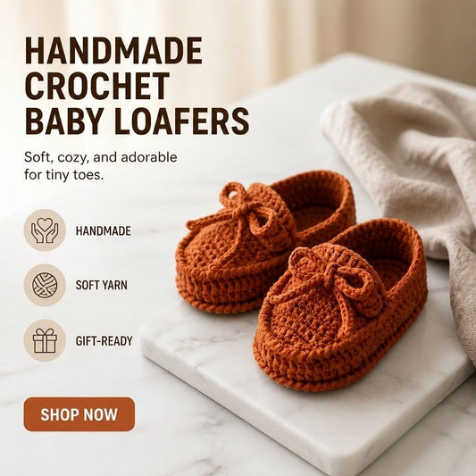 Handcrafted Rust Crochet Baby Loafers
