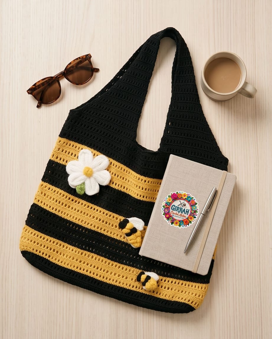 BumbleBee Crochet Tote Bag