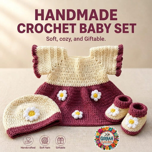 Daisy Meadow 3piece Baby Dress Set 🌼💕