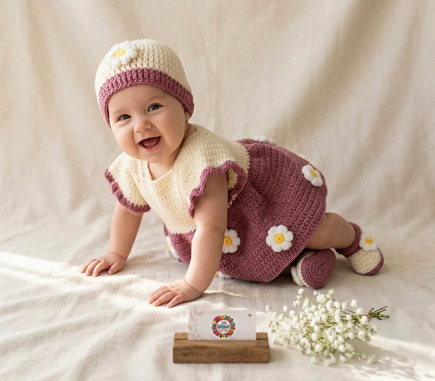 Daisy Meadow 3piece Baby Dress Set 🌼💕