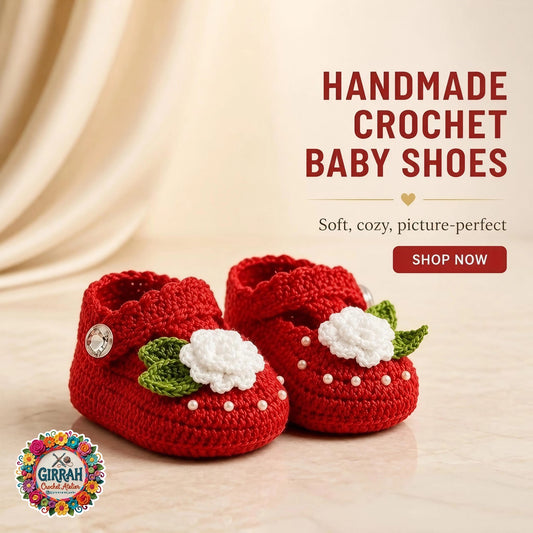 Ruby Blossom Crochet Baby Booties