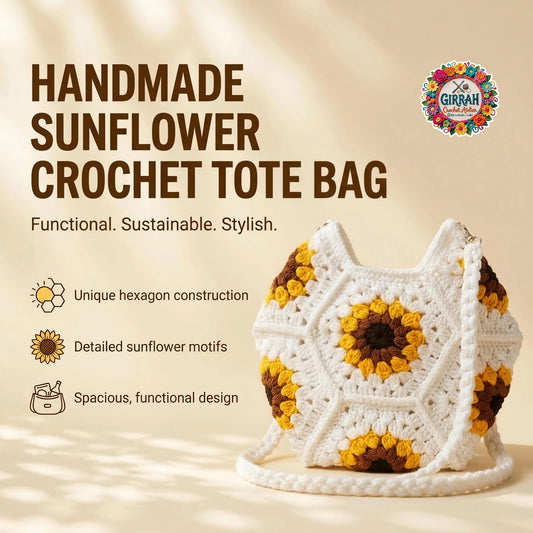 SUNFLOWER CROCHET TOTE BAG