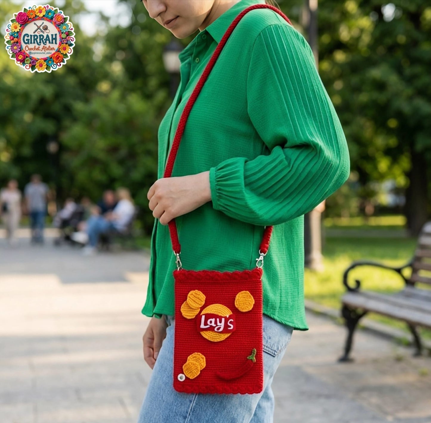 Snack Style Crochet Sling Crossbody Pouch
