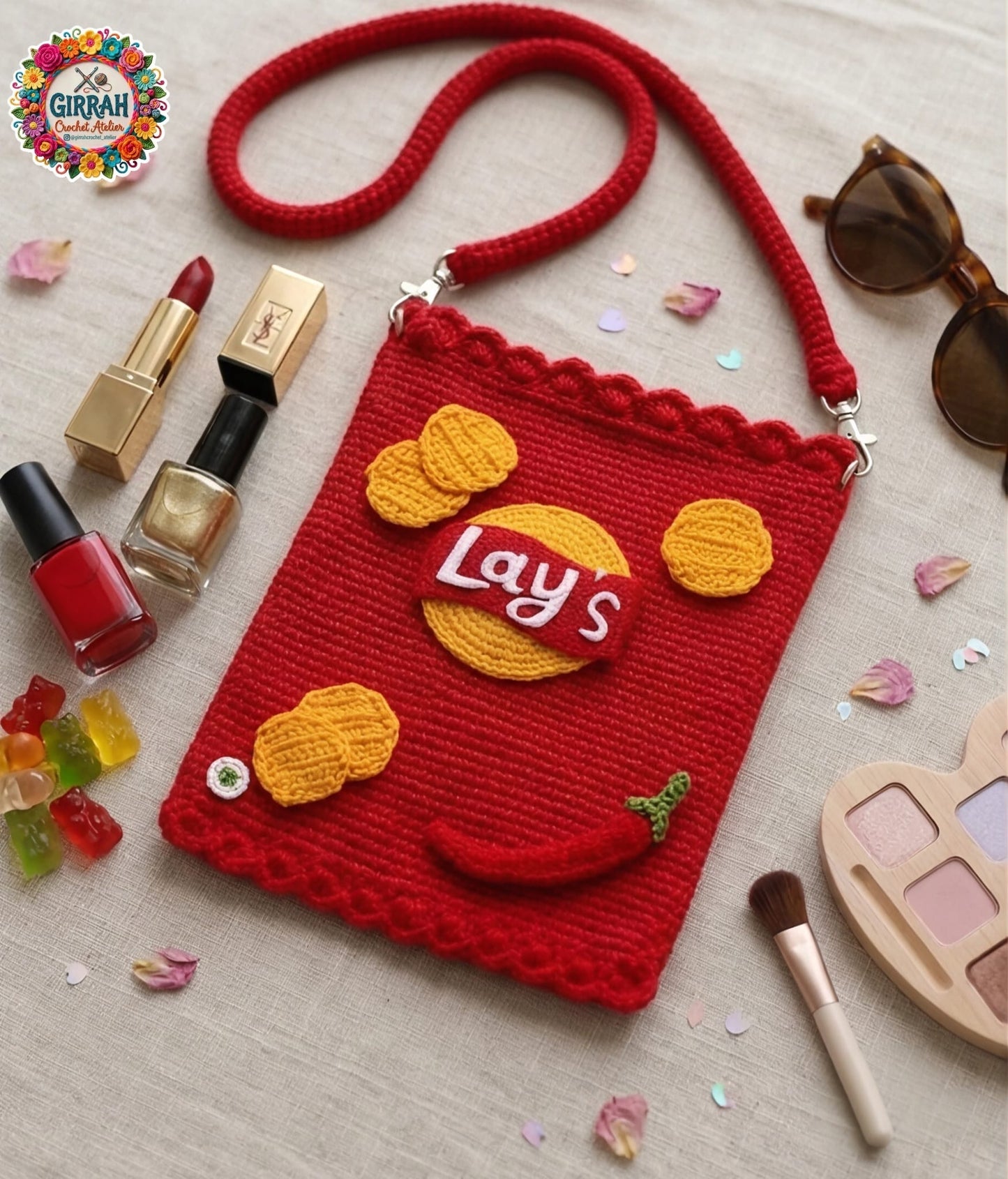Snack Style Crochet Sling Crossbody Pouch