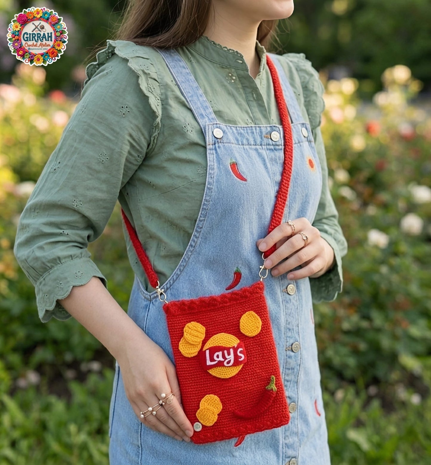 Snack Style Crochet Sling Crossbody Pouch