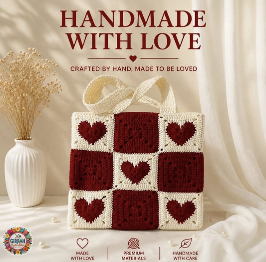 Forever Heartstrings Crochet Tote Bag