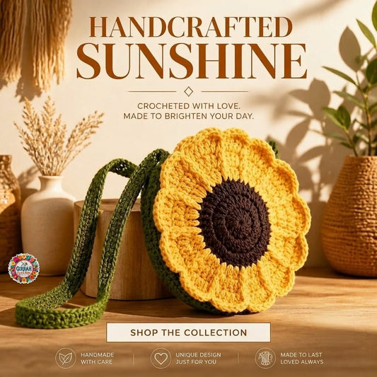 Sunny Bloom Round Crochet Sling Bag