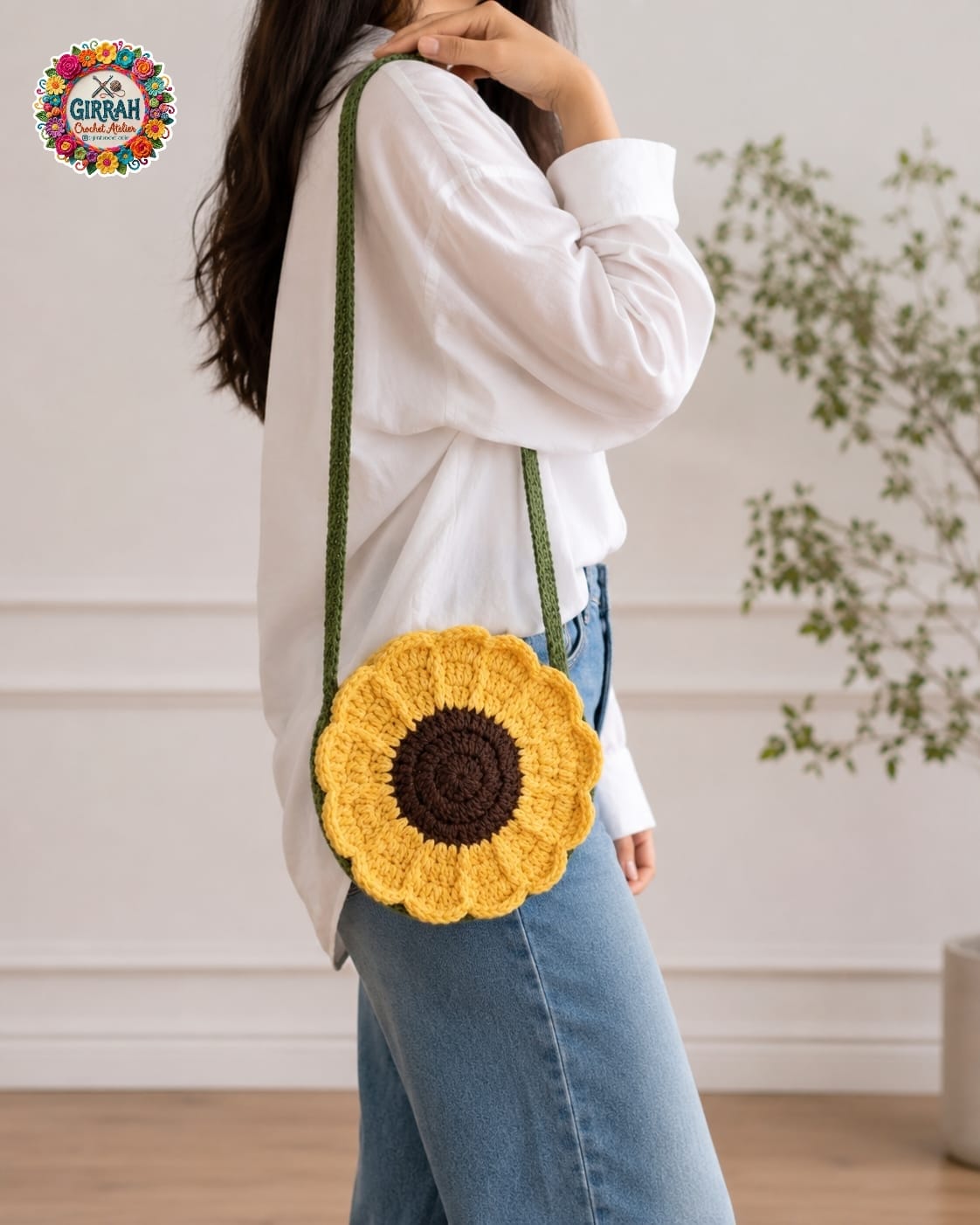 Sunny Bloom Round Crochet Sling Bag