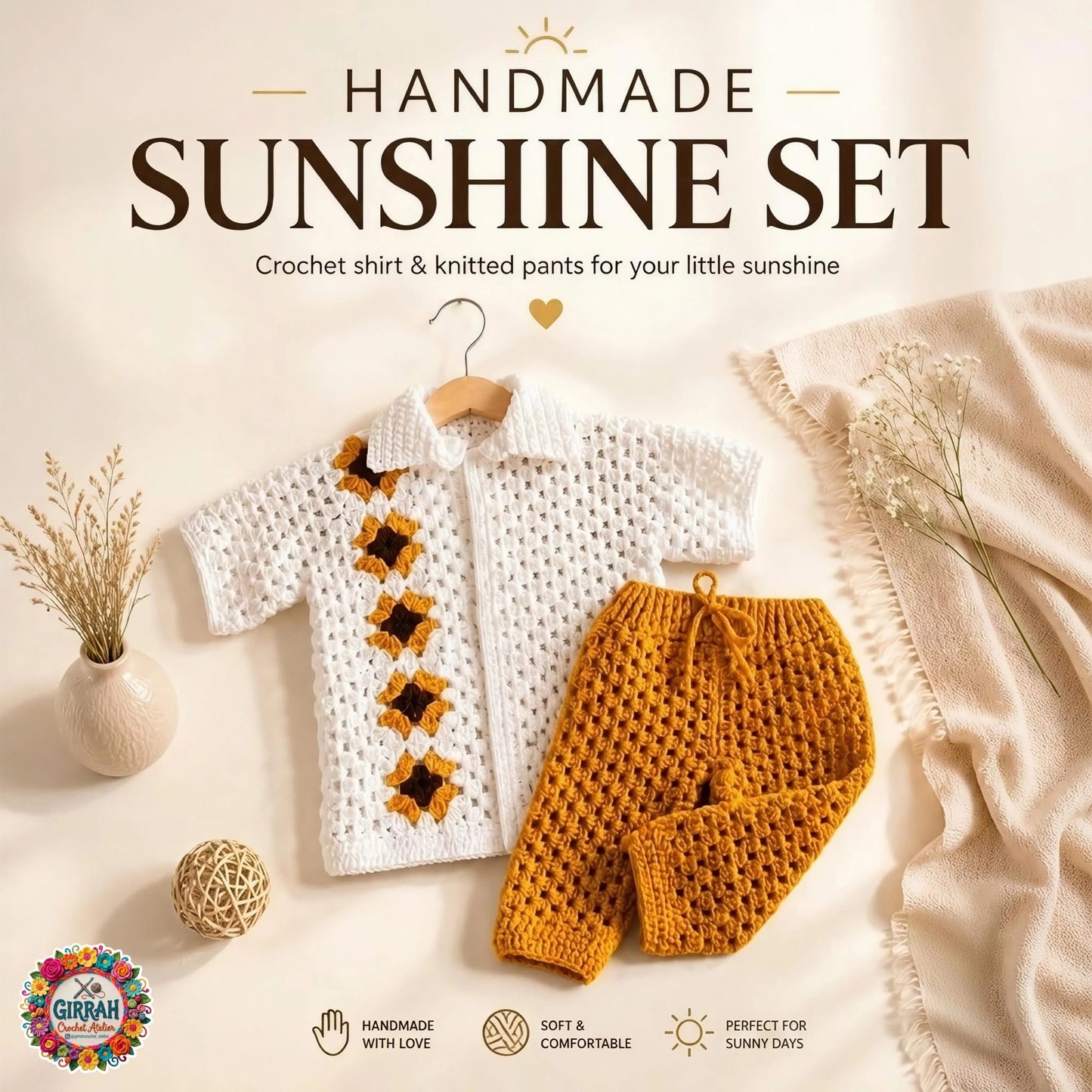 Royal Bloom Baby Boy Crochet Outfit