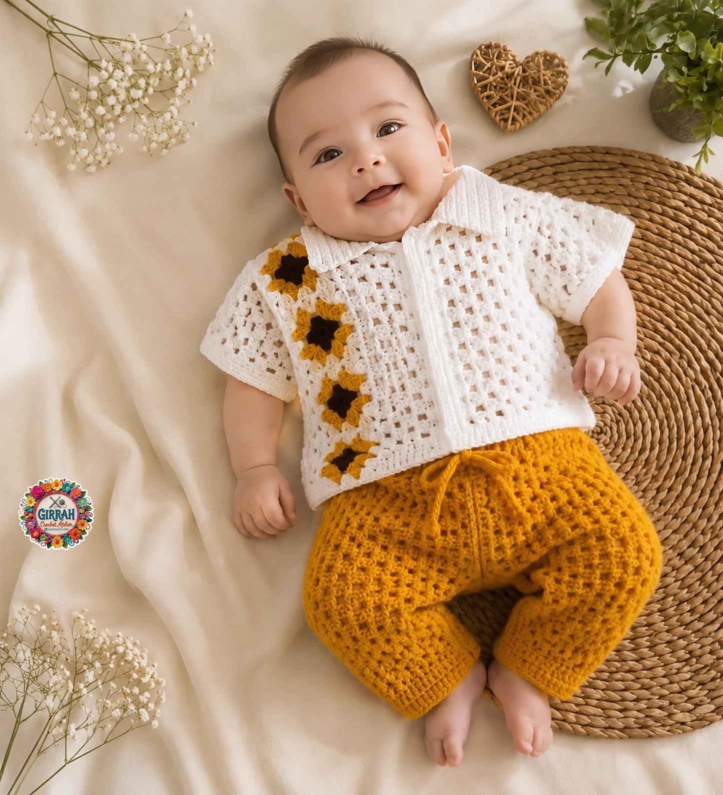 Royal Bloom Baby Boy Crochet Outfit