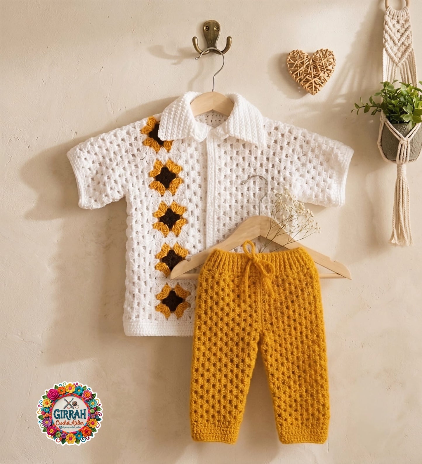 Royal Bloom Baby Boy Crochet Outfit