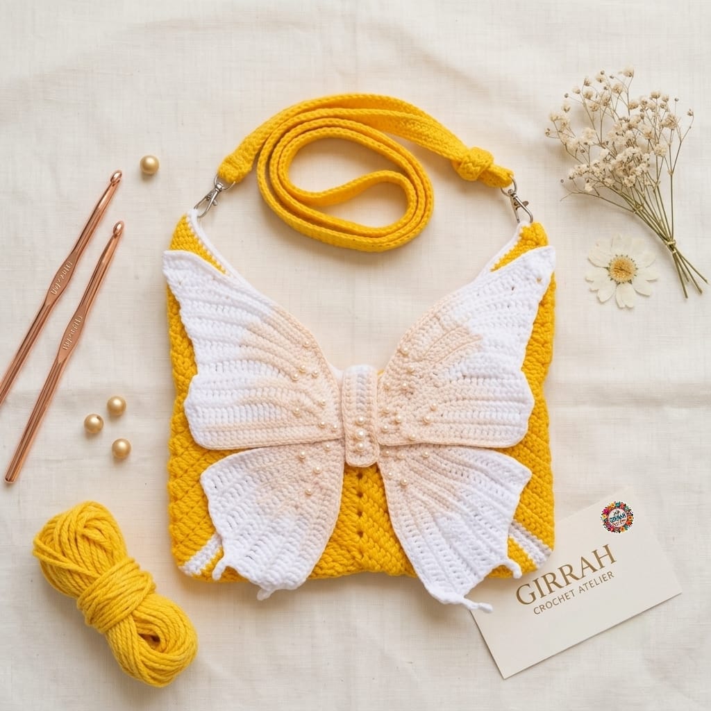 Sunshine Butterfly Whisper Crochet Bag
