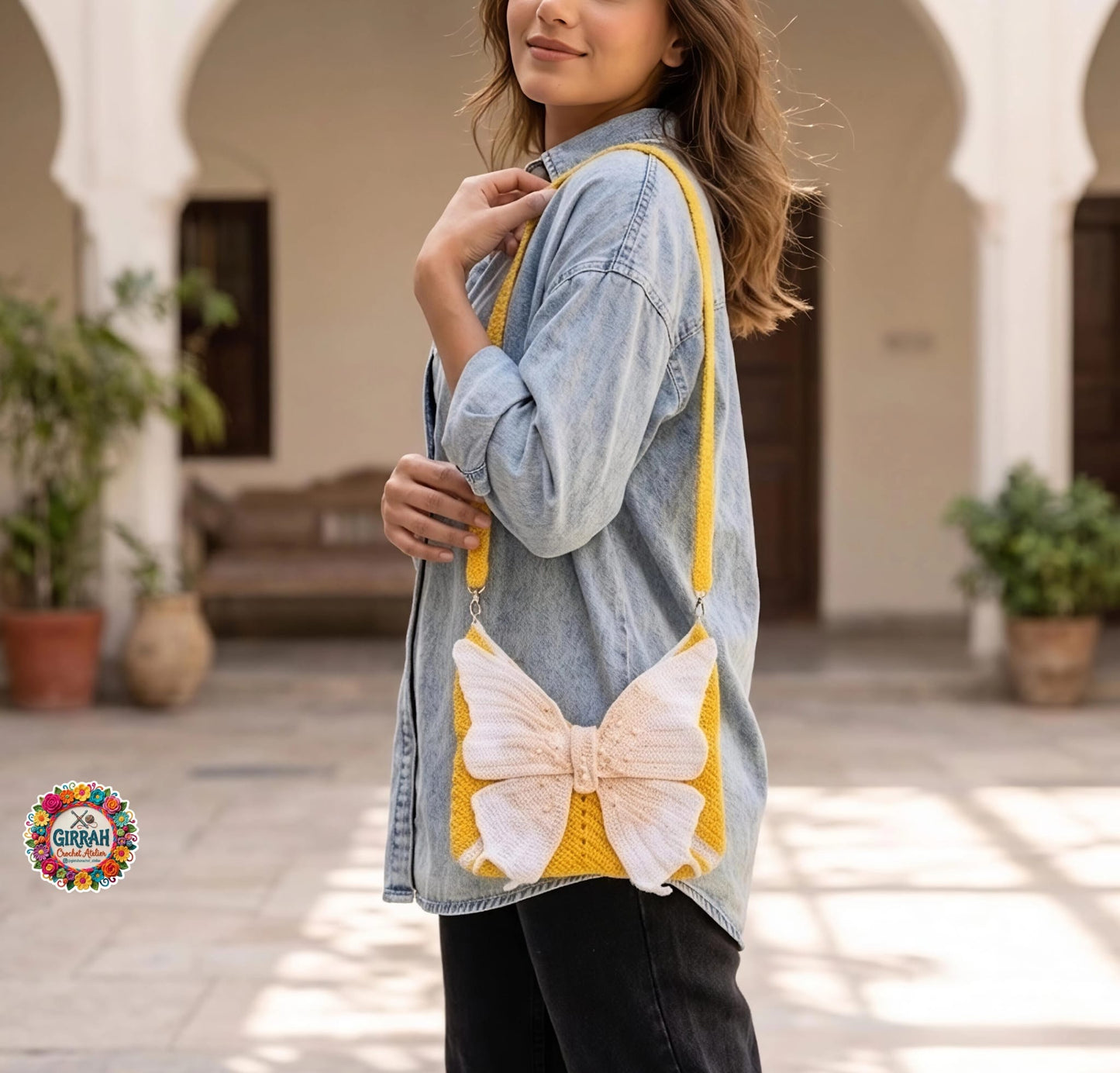 Sunshine Butterfly Whisper Crochet Bag