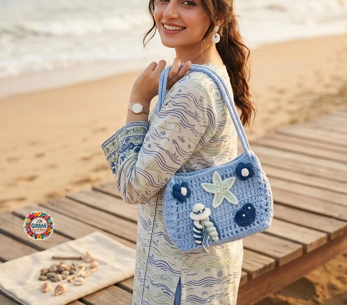 Ocean Breeze Crochet Beach Bag