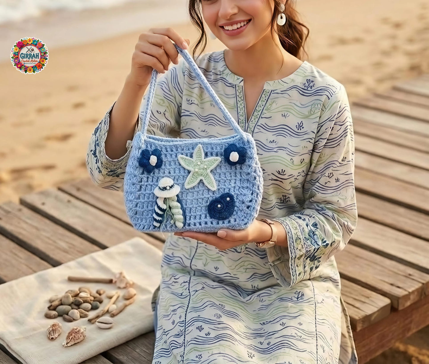 Ocean Breeze Crochet Beach Bag