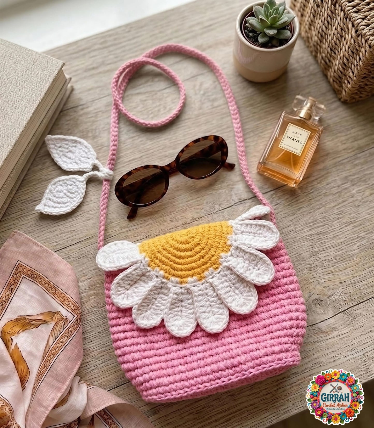 Blushing Daisy Crochet Bag