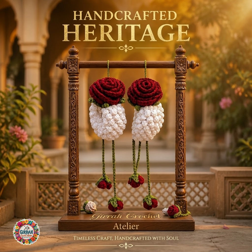 Royal Gulab Jasmine Crochet Gajra Pair