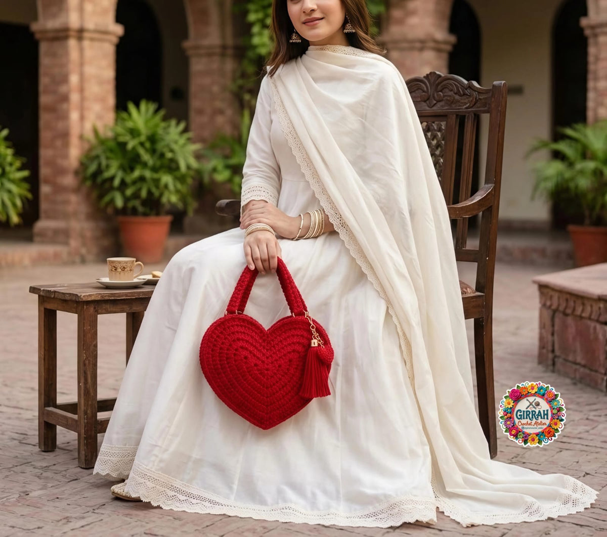 SweetHeart Crochet Heart Handbag