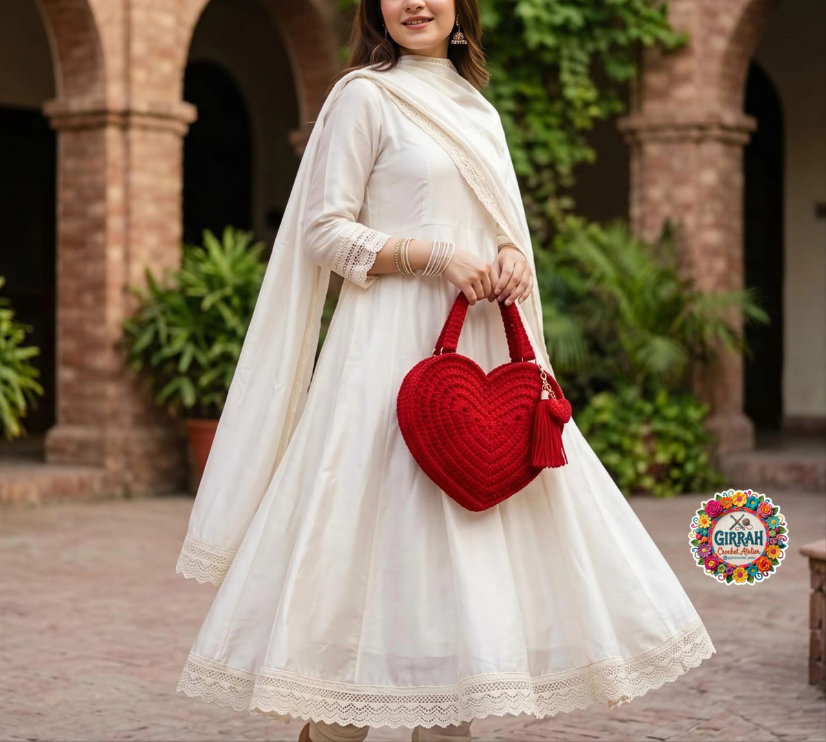 SweetHeart Crochet Heart Handbag