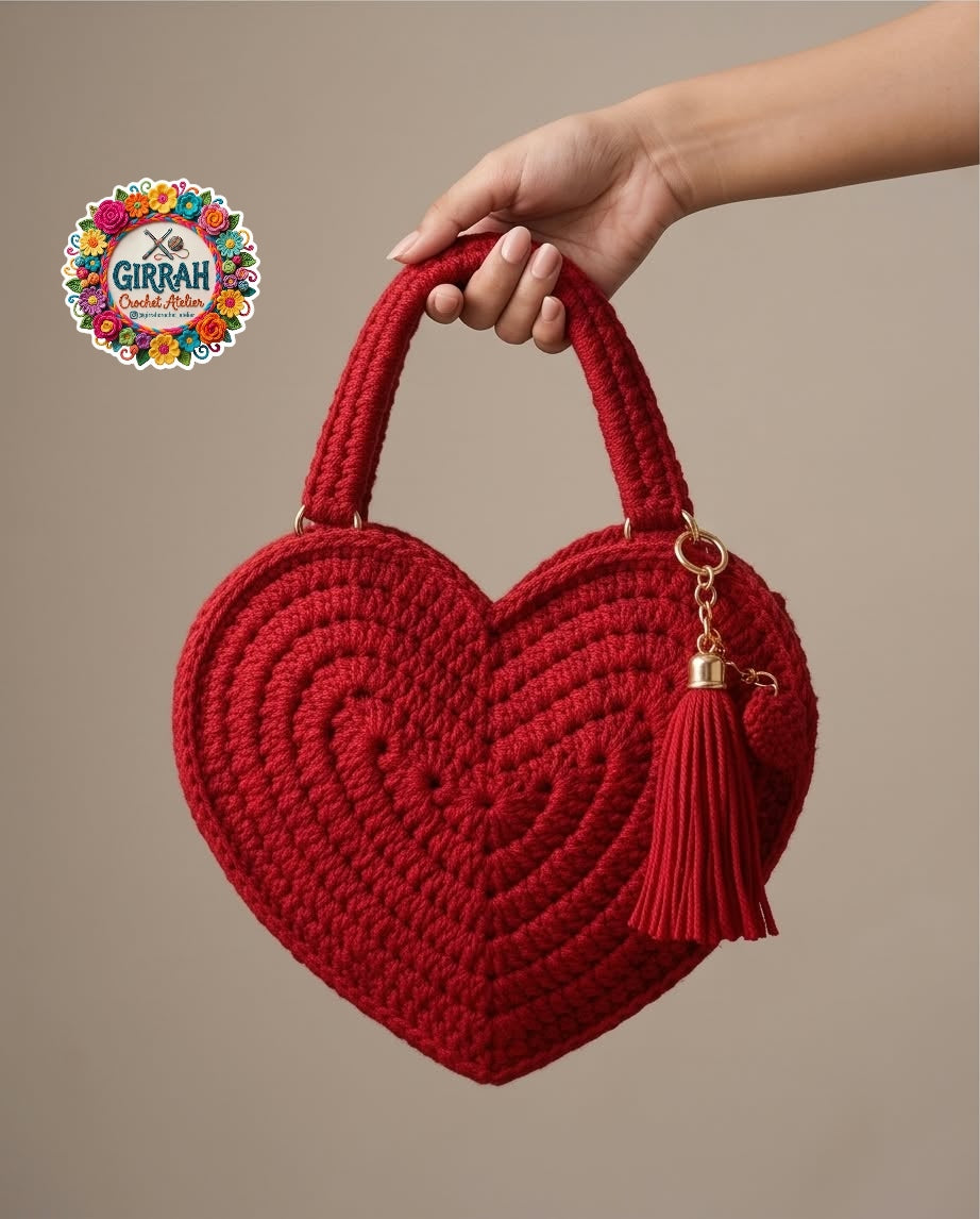 SweetHeart Crochet Heart Handbag