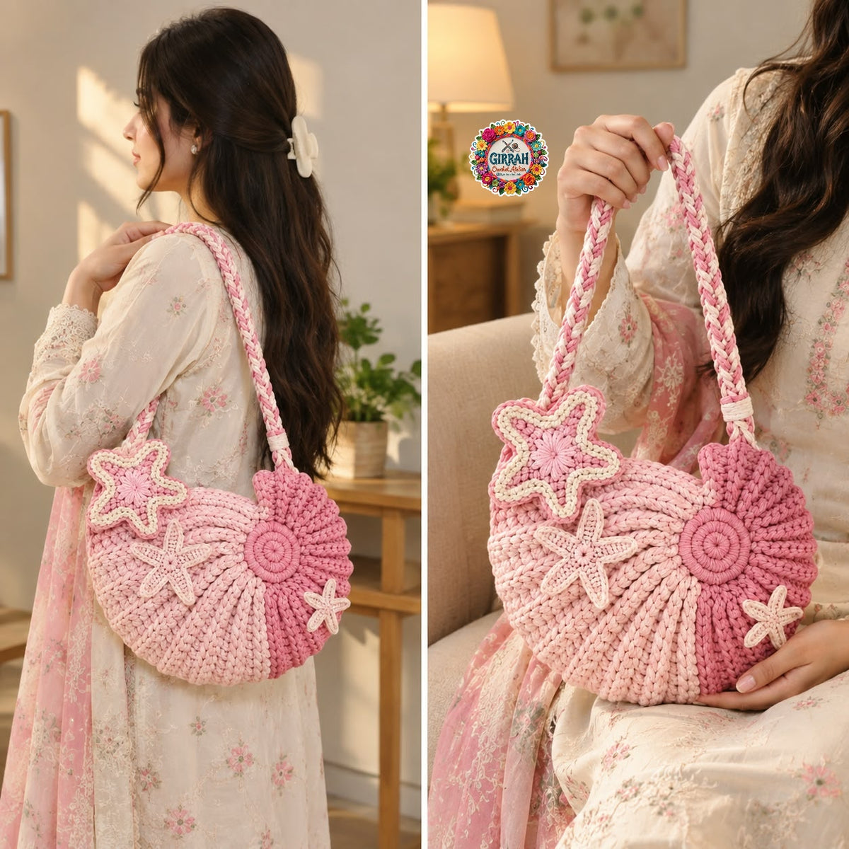 Mermaid Conch Seashell Crochet Bag🧜